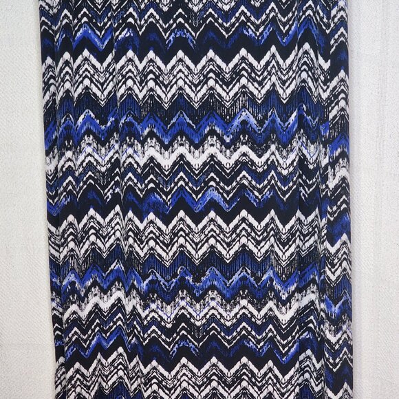 AB Studio Black White Royal Mixed Pattern Ruched Waist Poly Span Maxi Skirt XL - Picture 7 of 16